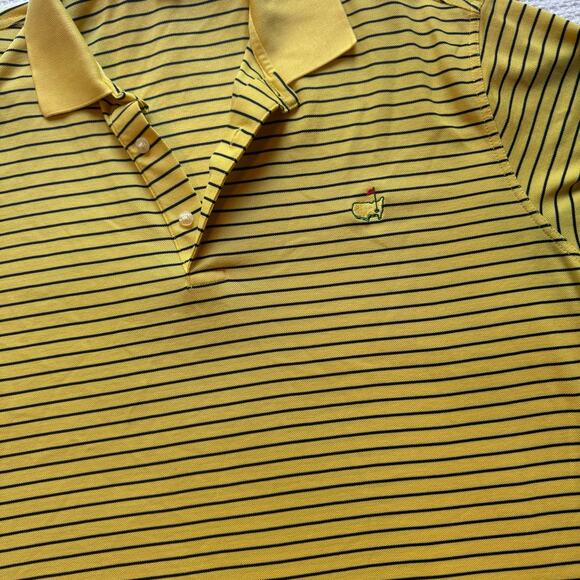 Master’s Golf Polo Shirt Two Ply Mercerized 100 Cotton XL Yellow/Navy Stripe - Picture 1 of 9